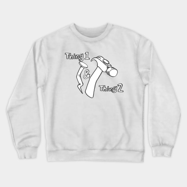 Thing 1 &Thing 2 Crewneck Sweatshirt by atadrawing